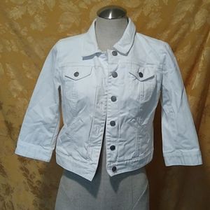 Ann Taylor loft white jean jacket 6P